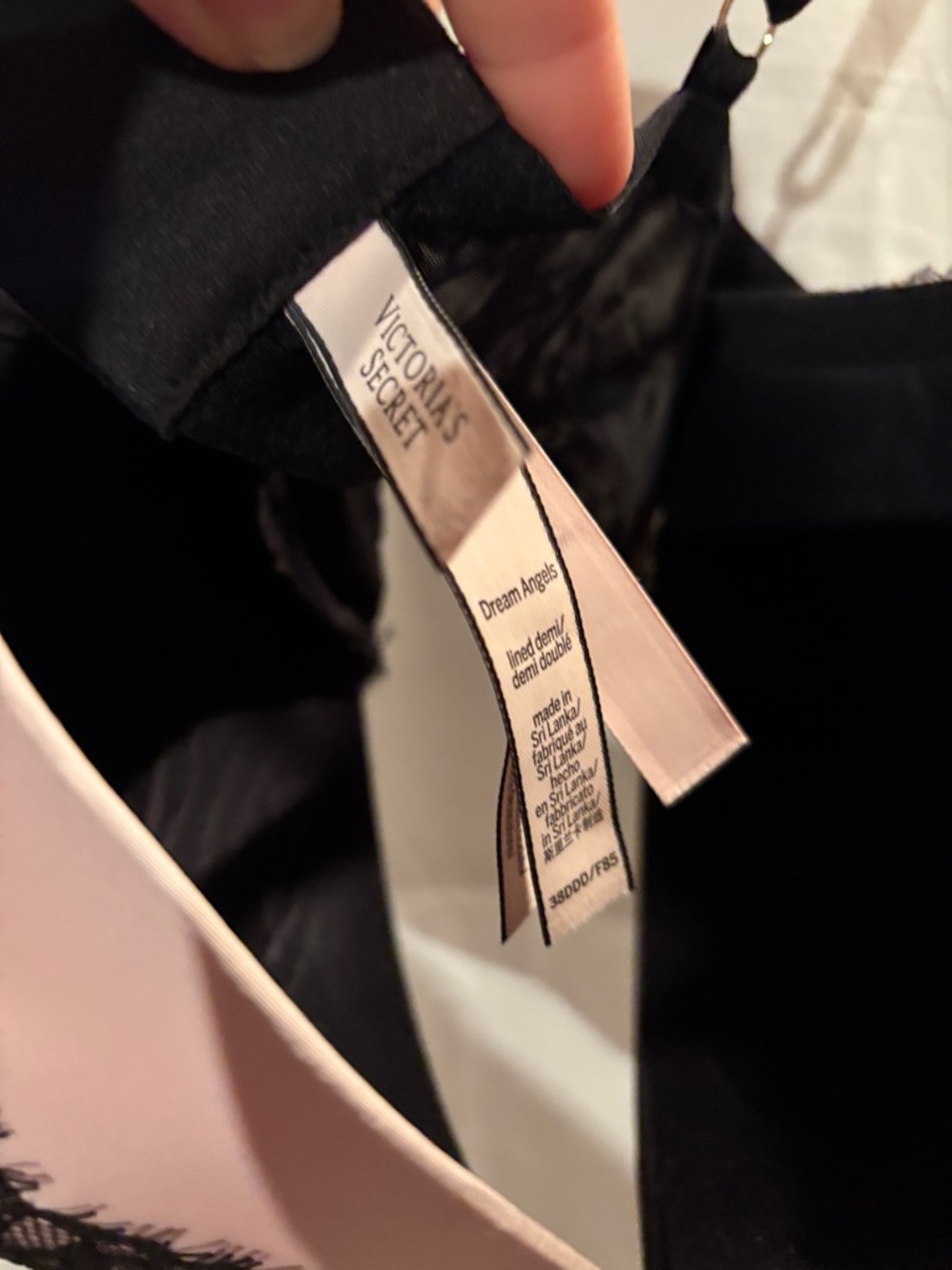 Victoria's Secret Pink and Black Lace Trim Slip